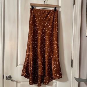 Abercrombie & Fitch midi skirt brown and white